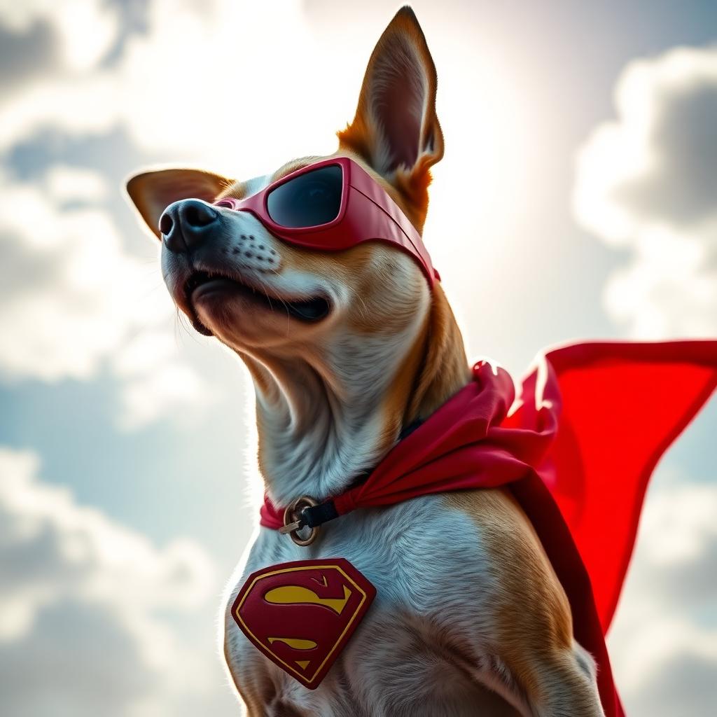 Pet portrait in the Superhero scene